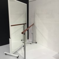 White Glass Portable Mirror - With Portable Barre